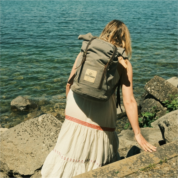 2026 Northcore Waxed Canvas Backpack NOCO118 - Chocolate